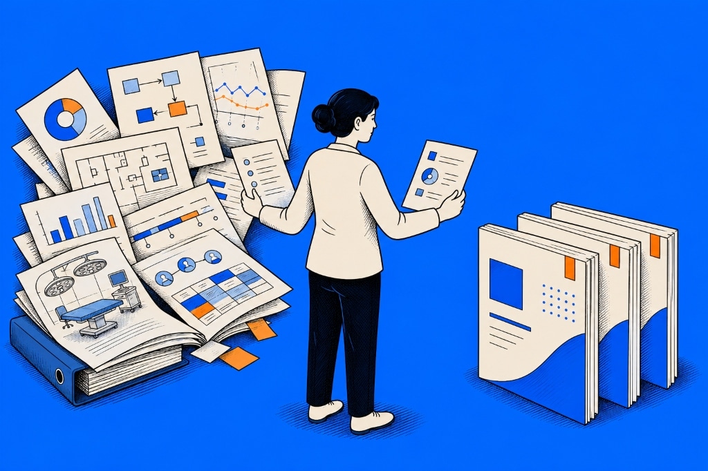 Illustration representing curated white papers and research packets